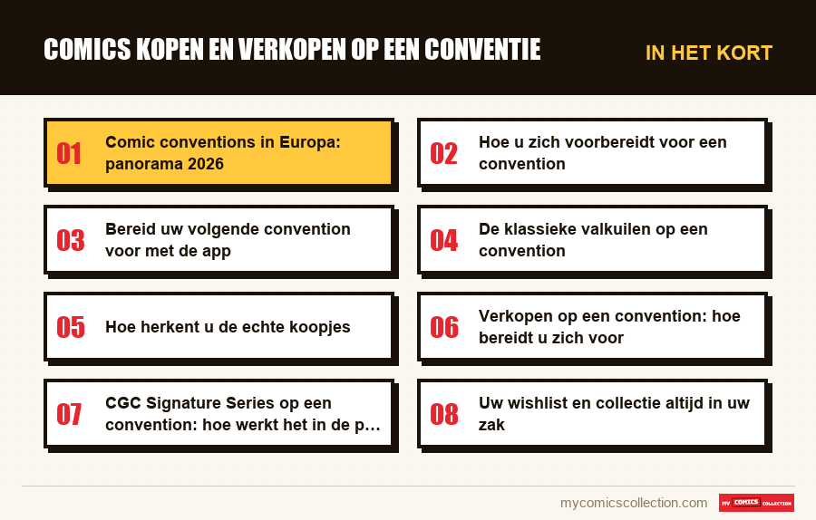 In het kort : Comics kopen en verkopen op een conventie