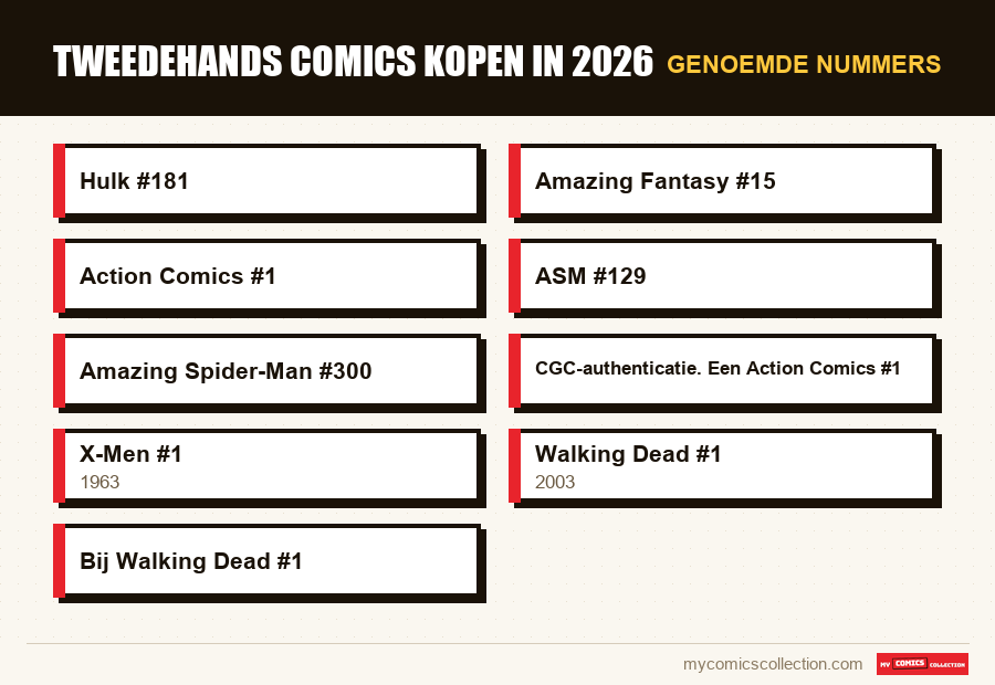 Genoemde nummers : Tweedehands comics kopen in 2026