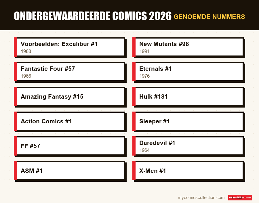 Genoemde nummers : Ondergewaardeerde comics 2026
