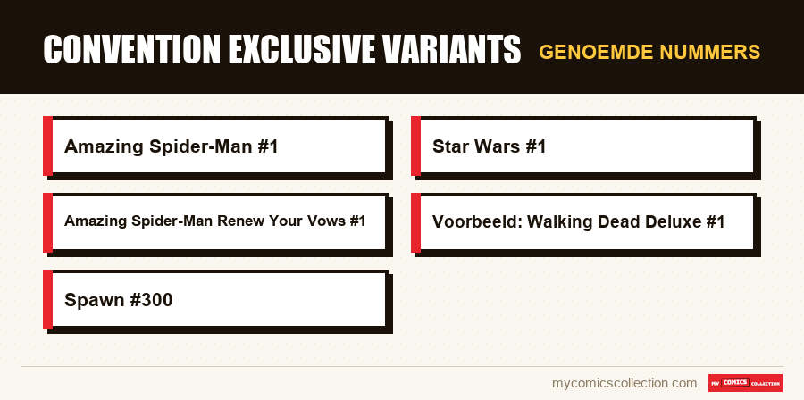 Genoemde nummers : Convention exclusive variants