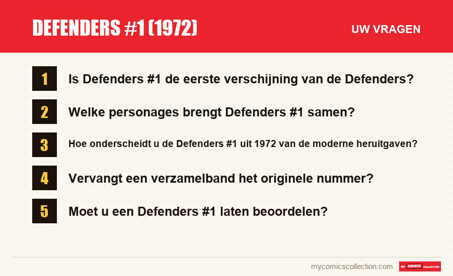 Defenders #1 (1972): de veelgestelde vragen die dit artikel beantwoordt