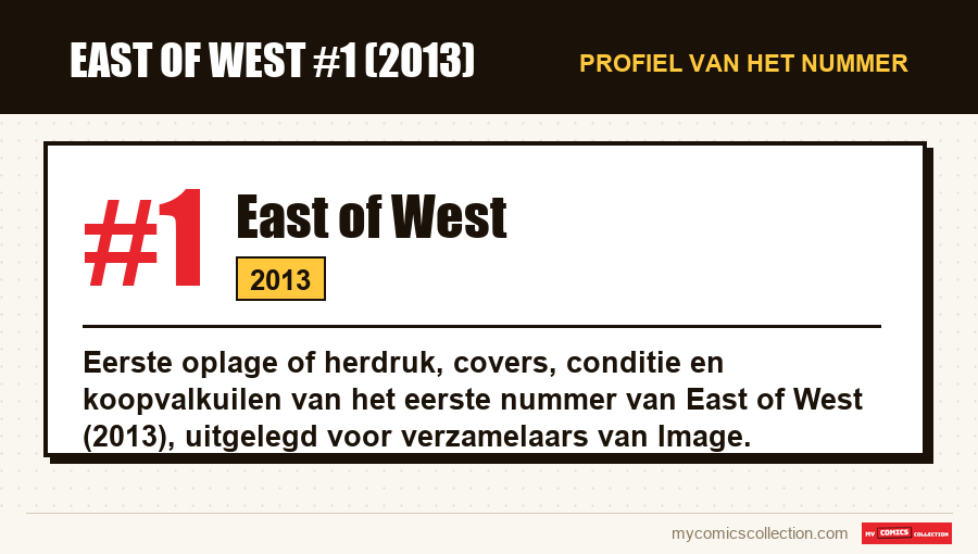 Profiel van East of West #1: nummer, jaar en waarom het een sleutelnummer is