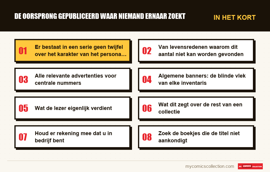 In het kort : De oorsprong gepubliceerd waar niemand ernaar zoekt