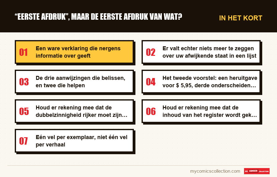 In het kort : “Eerste afdruk”, maar de eerste afdruk van wat?