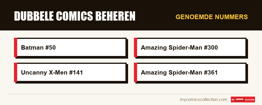 Genoemde nummers : Dubbele comics beheren