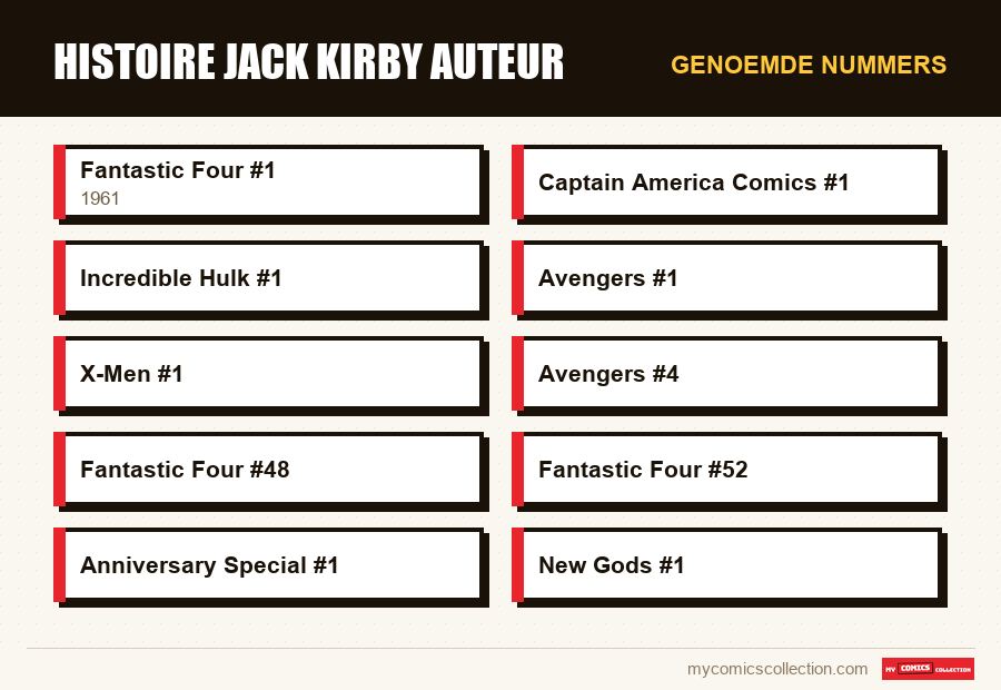 Genoemde nummers : histoire jack kirby auteur