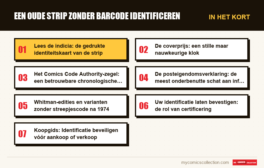 In het kort : Een oude strip zonder barcode identificeren