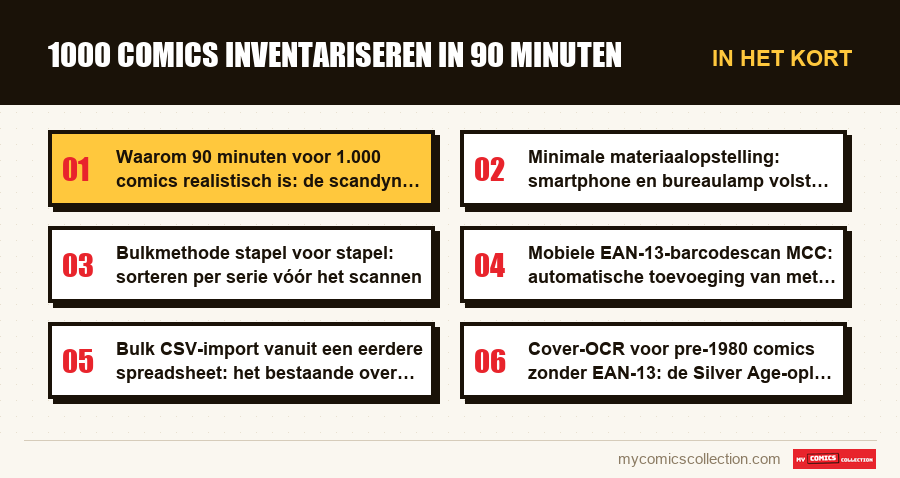 In het kort : 1000 comics inventariseren in 90 minuten
