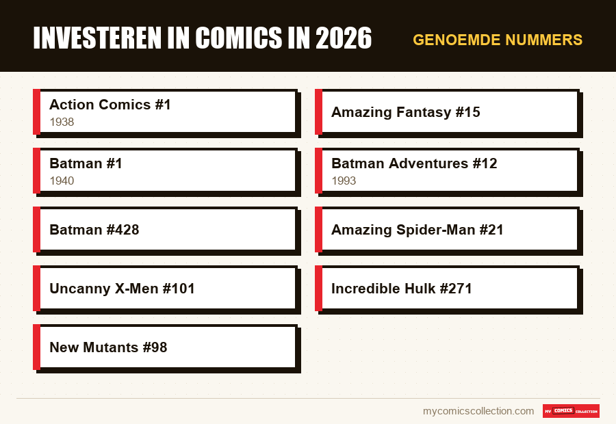 Genoemde nummers : Investeren in comics in 2026