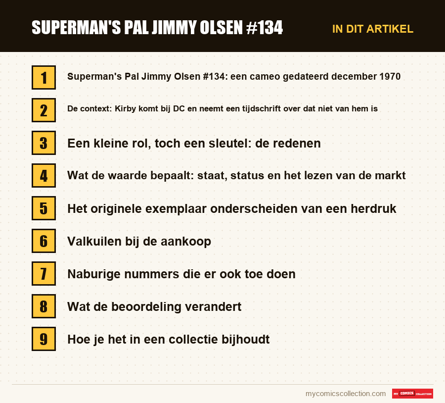 Superman's Pal Jimmy Olsen #134: de onderdelen van dit artikel, in leesvolgorde