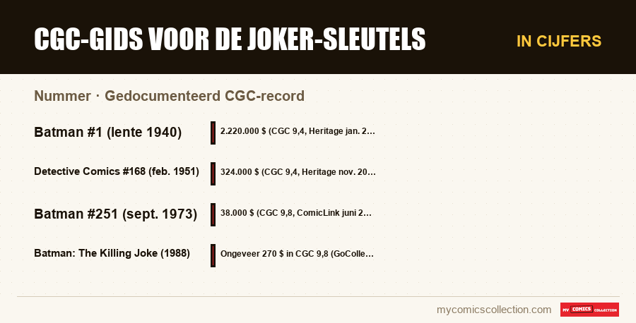 In cijfers : CGC-gids voor de Joker-sleutels, Gedocumenteerd CGC-record