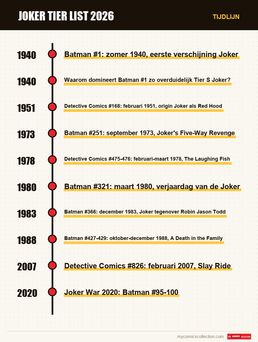 Tijdlijn van de nummers en reeksen van Joker tier list 2026