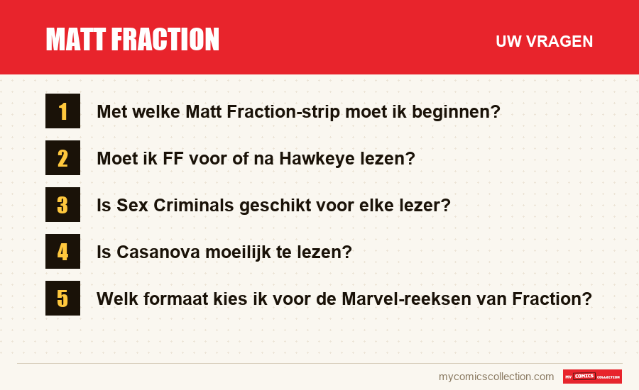 Matt Fraction: de veelgestelde vragen die dit artikel beantwoordt