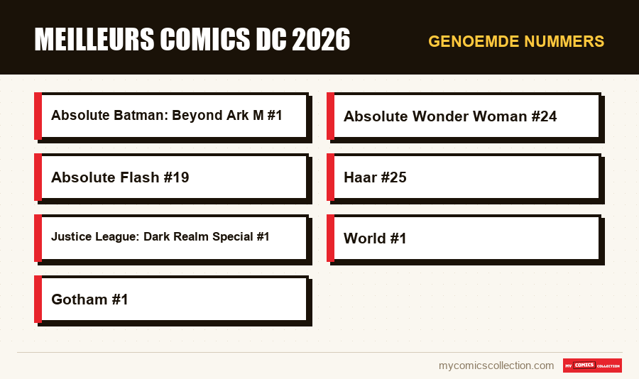 Genoemde nummers : meilleurs comics dc 2026