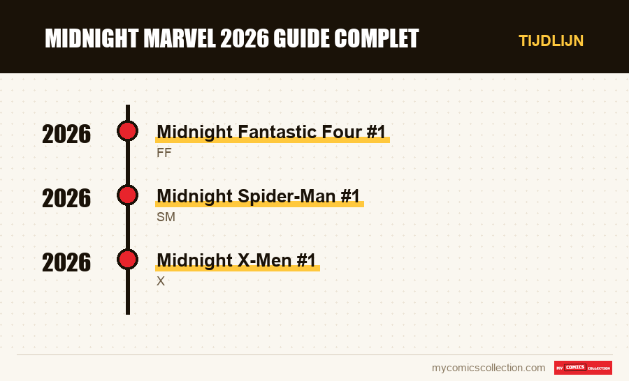 Tijdlijn van de nummers en reeksen van midnight marvel 2026 guide complet