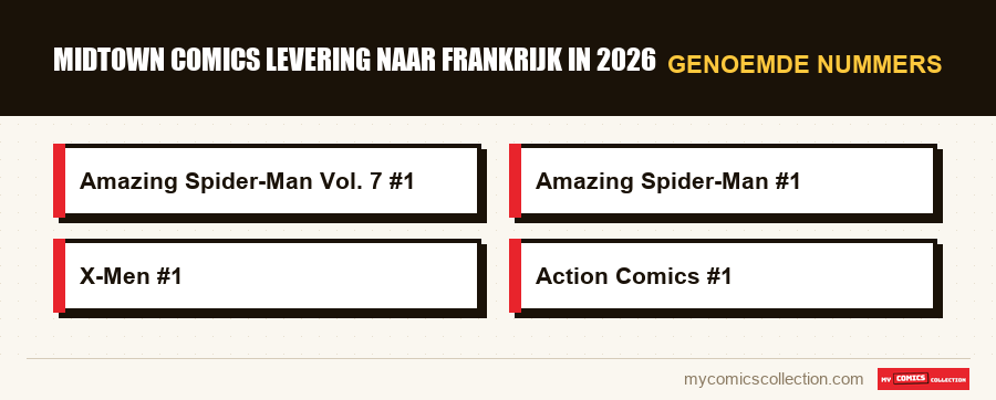 Genoemde nummers : Midtown Comics Levering naar Frankrijk in 2026