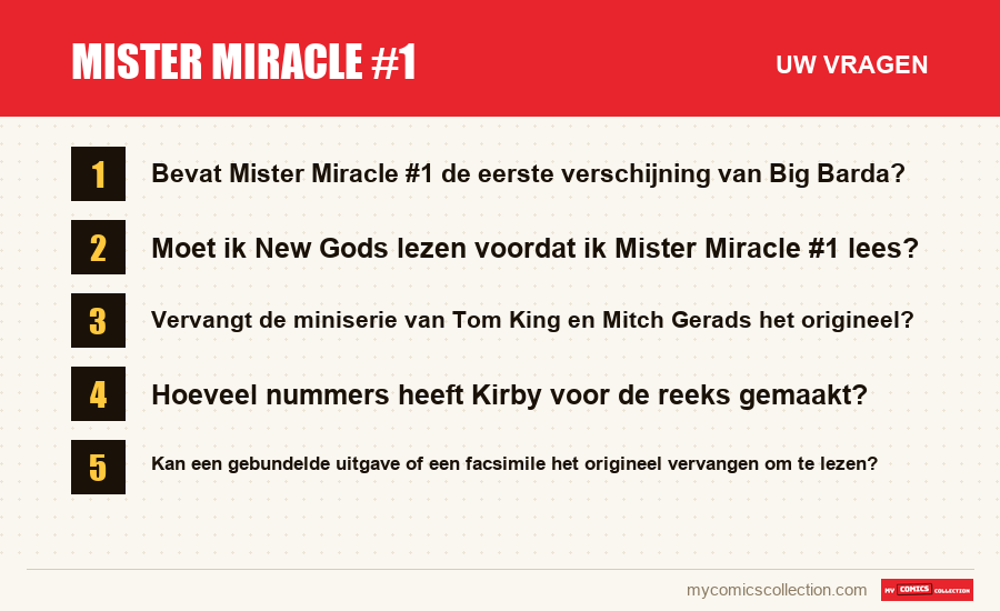 Mister Miracle #1: de veelgestelde vragen die dit artikel beantwoordt
