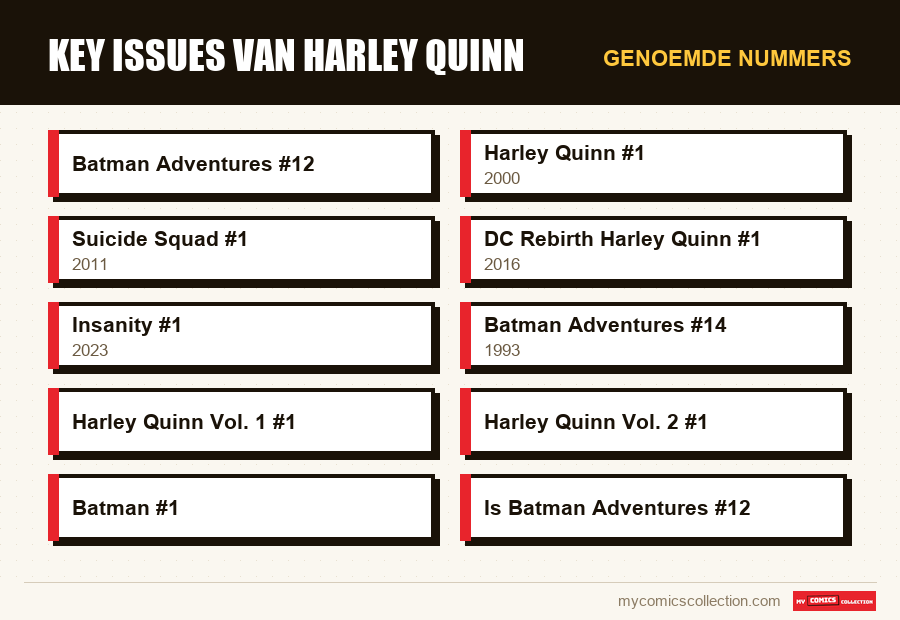 Genoemde nummers : Key issues van Harley Quinn