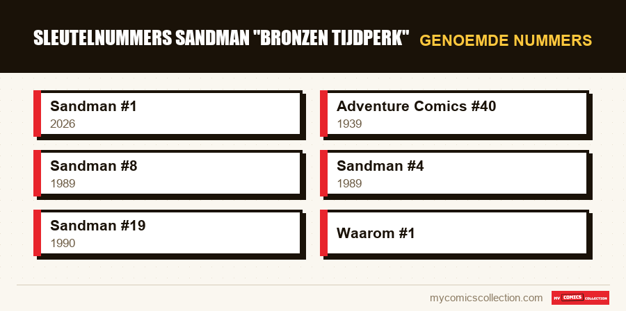 Genoemde nummers : Sleutelnummers Sandman bronzen tijdperk