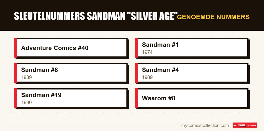 Genoemde nummers : Sleutelnummers Sandman silver age
