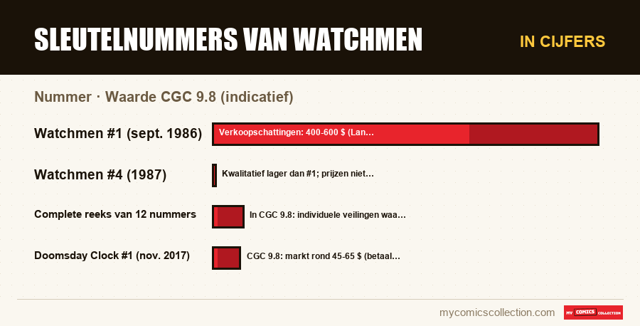 In cijfers : Sleutelnummers van Watchmen, Waarde CGC 9.8 (indicatief)