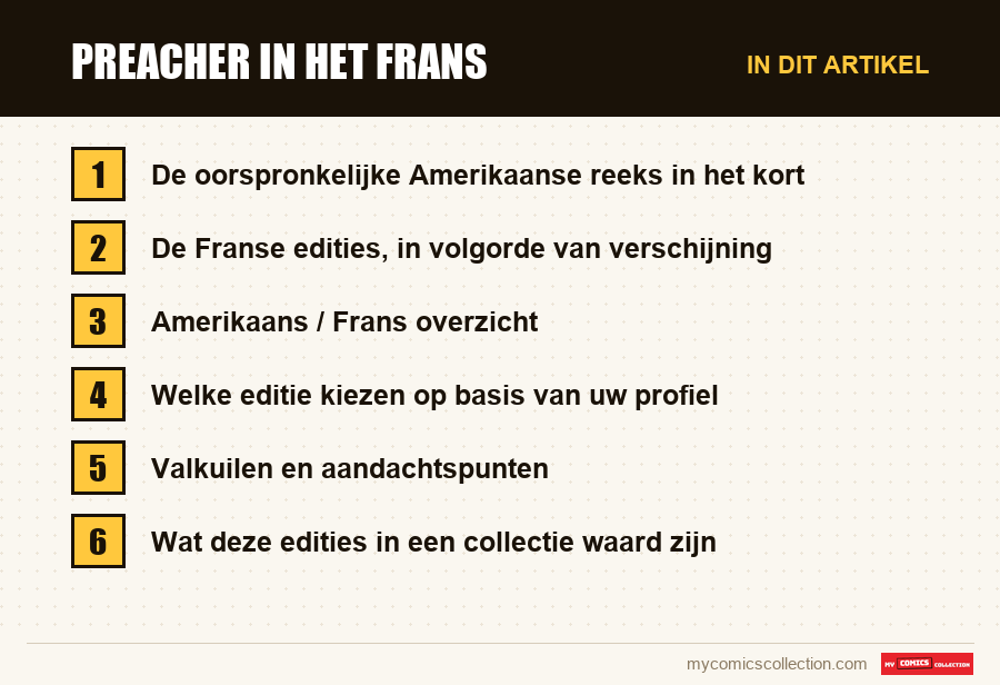 Preacher in het Frans: de onderdelen van dit artikel, in leesvolgorde