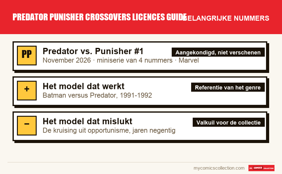 De belangrijke predator punisher crossovers licences guide-nummers op volgorde