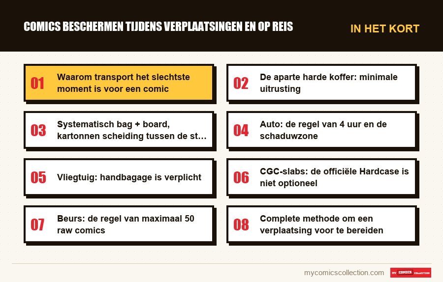 In het kort : Comics beschermen tijdens verplaatsingen en op reis