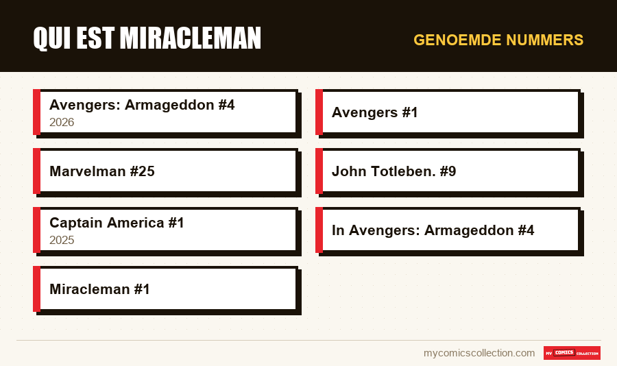 Genoemde nummers : qui est miracleman