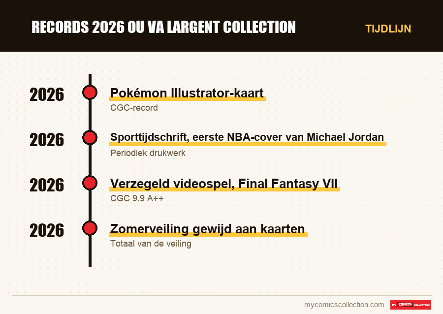 Tijdlijn van de nummers en reeksen van records 2026 ou va largent collection