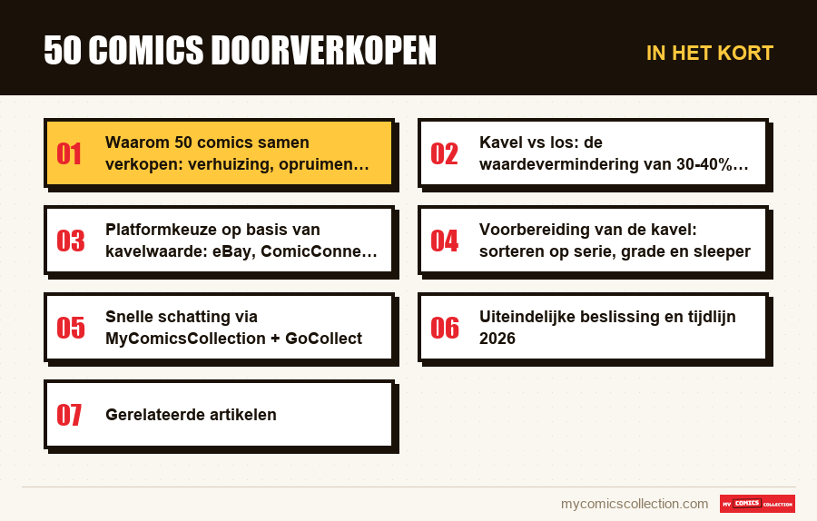 In het kort : 50 comics doorverkopen