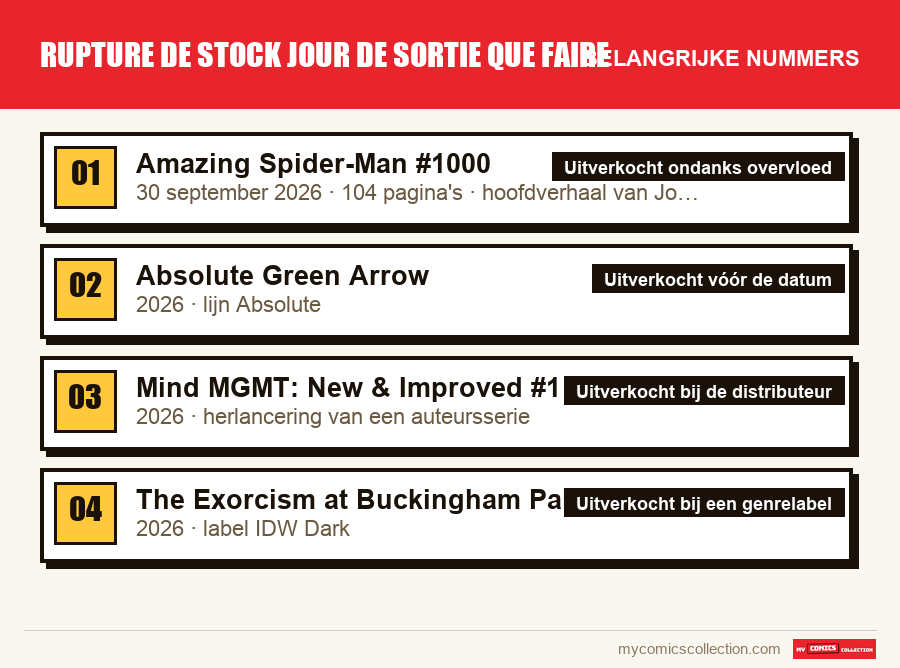 De belangrijke rupture de stock jour de sortie que faire-nummers op volgorde