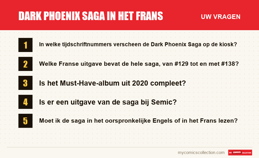 Dark Phoenix Saga in het Frans: de veelgestelde vragen die dit artikel beantwoordt