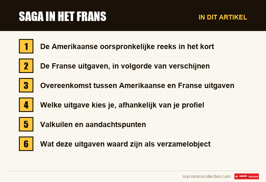 Saga in het Frans: de onderdelen van dit artikel, in leesvolgorde
