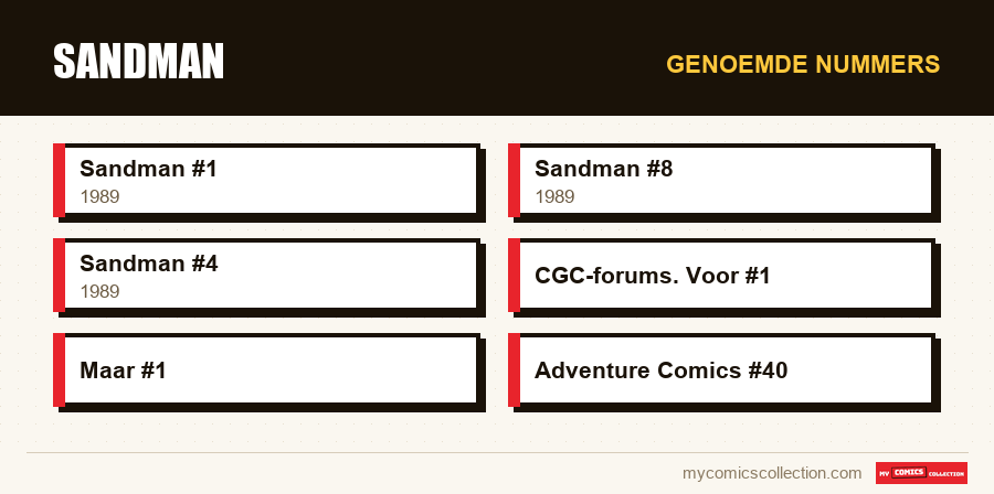Genoemde nummers : Sandman
