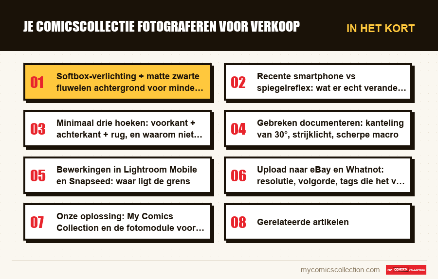 In het kort : Je Comicscollectie Fotograferen voor Verkoop