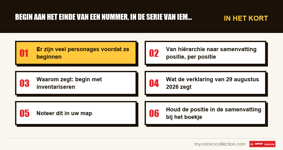 In het kort : Begin aan het einde van een nummer, in de serie van iemand a