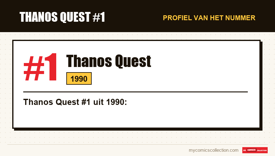 Profiel van Thanos Quest #1: nummer, jaar en waarom het een sleutelnummer is