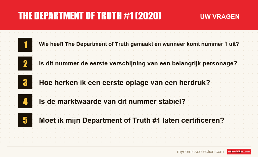 The Department of Truth #1 (2020): de veelgestelde vragen die dit artikel beantwoordt