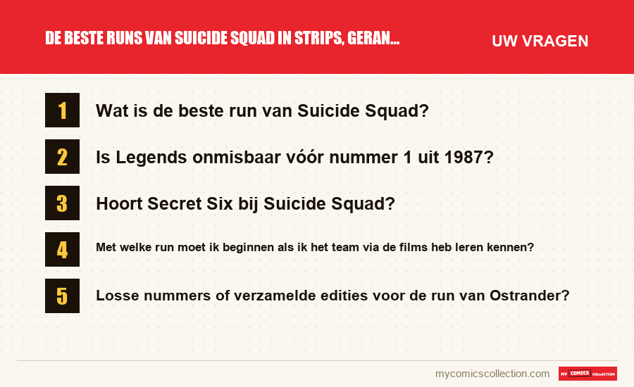De beste runs van Suicide Squad in strips, gerangschikt: de veelgestelde vragen die dit artikel beantwoordt
