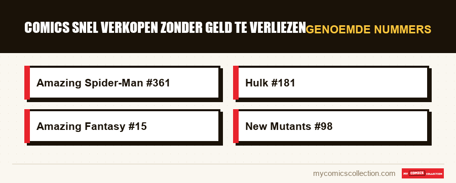Genoemde nummers : Comics snel verkopen zonder geld te verliezen