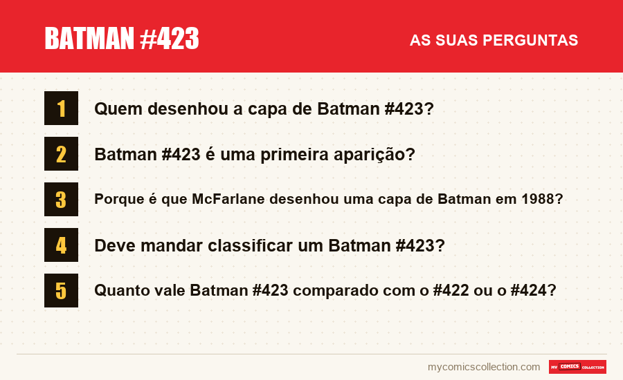 Batman #423: as perguntas frequentes respondidas neste artigo