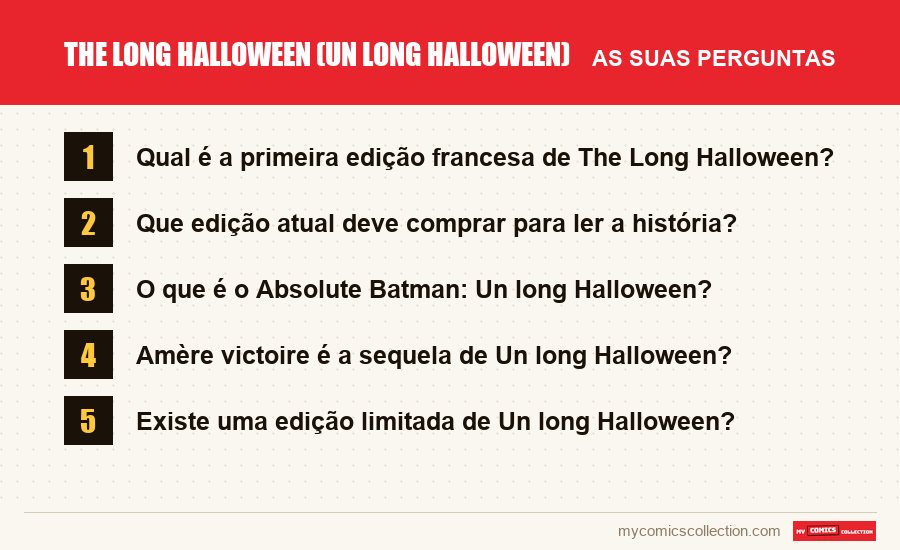The Long Halloween (Un long Halloween): as perguntas frequentes respondidas neste artigo