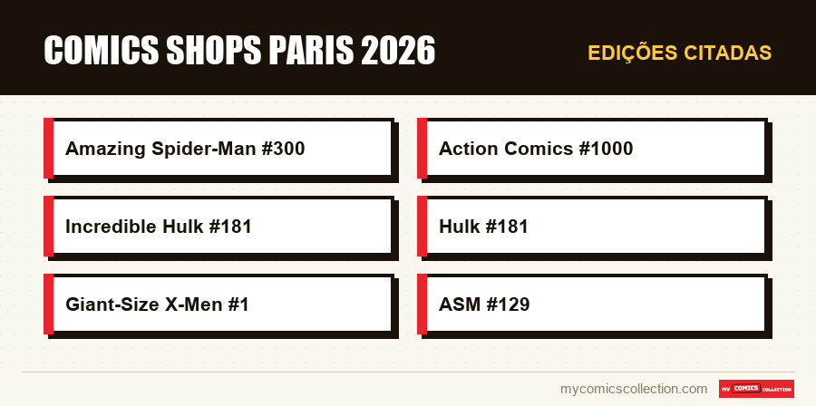 Edições citadas : Comics shops Paris 2026