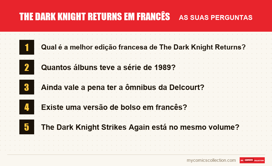 The Dark Knight Returns em francês: as perguntas frequentes respondidas neste artigo