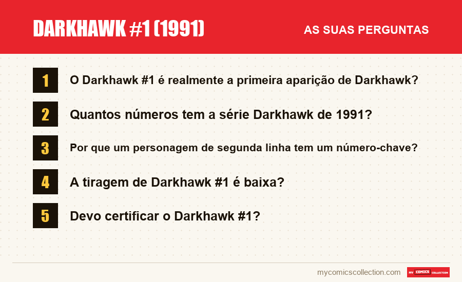 Darkhawk #1 (1991): as perguntas frequentes respondidas neste artigo