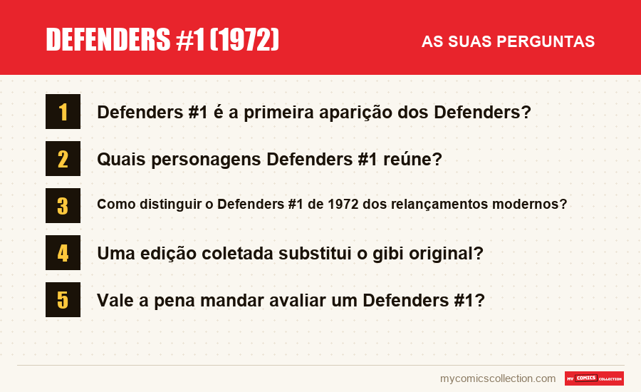 Defenders #1 (1972): as perguntas frequentes respondidas neste artigo