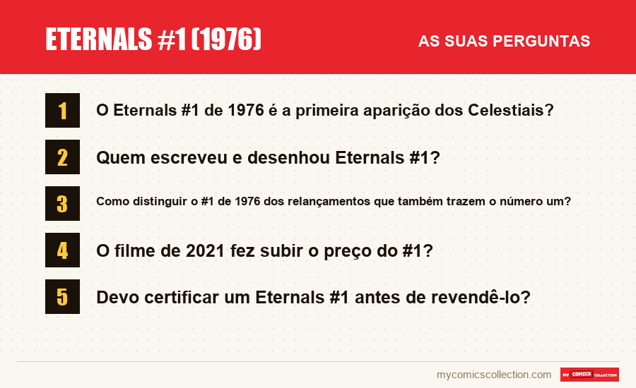 Eternals #1 (1976): as perguntas frequentes respondidas neste artigo