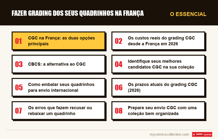 O essencial : Fazer grading dos seus quadrinhos na França