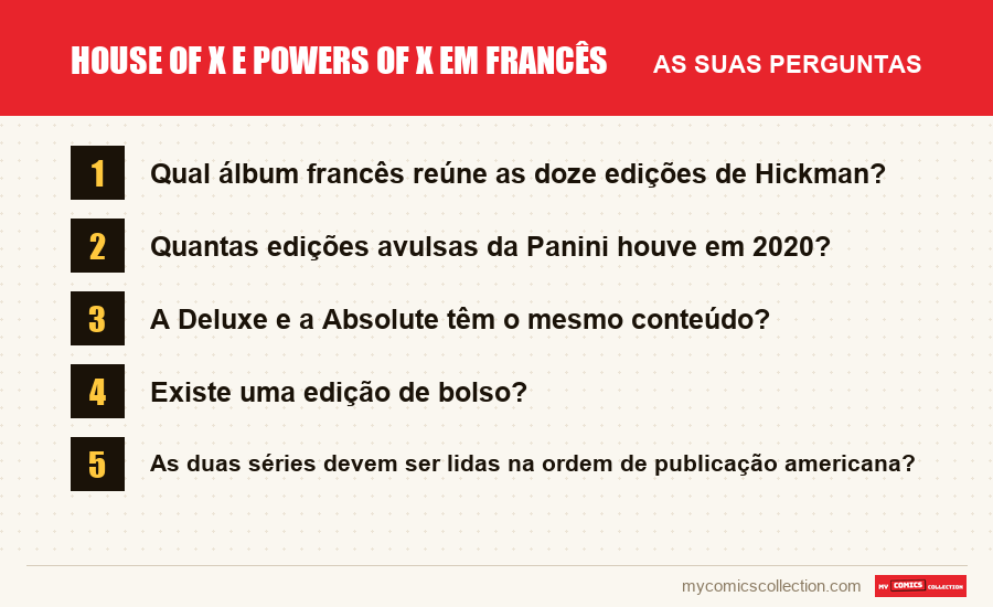 House of X e Powers of X em francês: as perguntas frequentes respondidas neste artigo